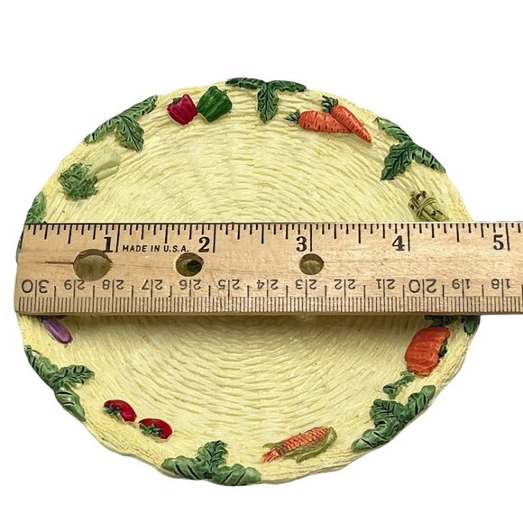 Vtg 90s Miniature Resin Asparagus Tea Set w/ Plate Mini Garden Cottage Dollhouse - Picture 10 of 12